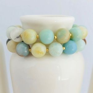 Amazonite Gemstone Blue Beaded  Bracelet-998